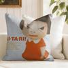 Yoshitomo NNara Movie Cushion Cover Natural Linen Double Sided Print  Throw Pillow Case for Sofa Couch Home Decor