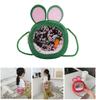 Cute Pu Children's Bag With Bunny Ears Mini Round Bag Sparkling Sequins Available In Multiple Colors