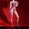 Fashion Women Lace Strapless Bodysuit 5D Oil Glossy Shiny Jumpsuit Yoga Shaping Tights Patchwork Open Crotch Maid Leotard