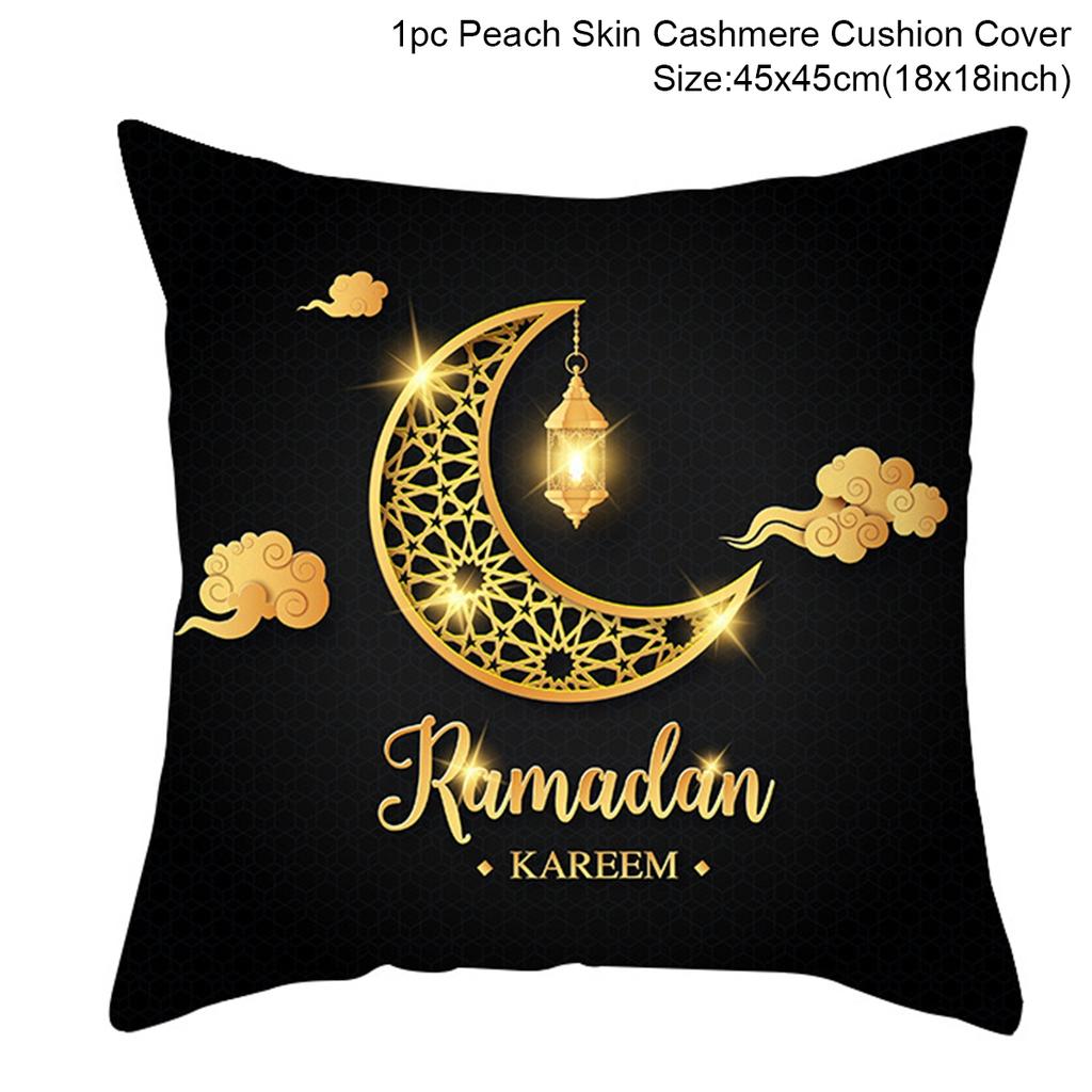 Eid Mubarak Cushion Cover Ramadan MUBARAK Pillowcase EID Mubarak Decoration Islamic Muslim Party Favors Islamic Gift Eid Al Adha