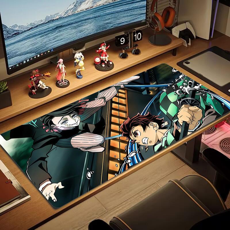 Demon Slayer Print Cushion Non-slip Laptop Tablet Big Mousepad XXL Mat Mini PC Playmat With Lock edge