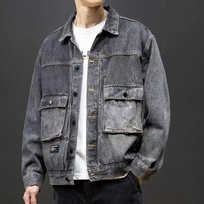 Gradient Denim Jacke Herren Frühling und Herbst High Street Retro Loose Trendy Washed Kleidung Arbeitsjacke