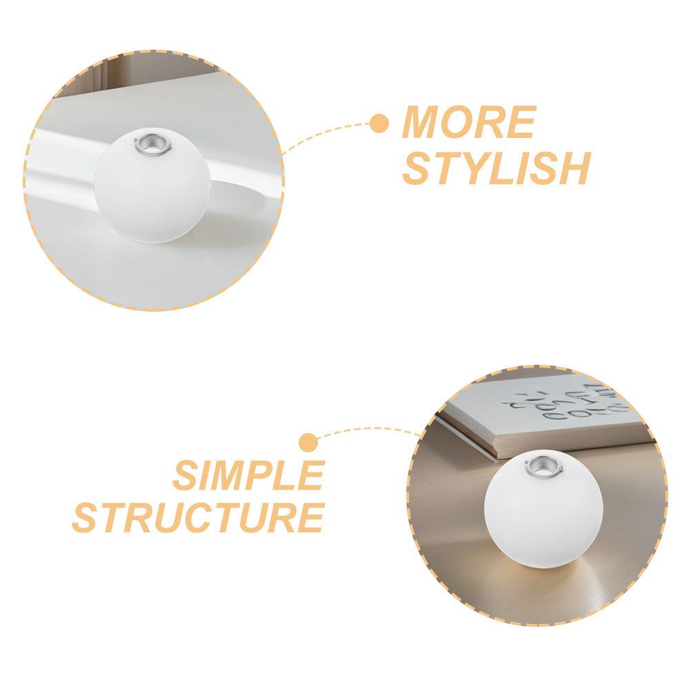 2Pcs White Glass Ball Lampshade G9 Metal Thread Replacement Glass Shade Round Globe Light Fixture Cover for Bedroom Dining Room