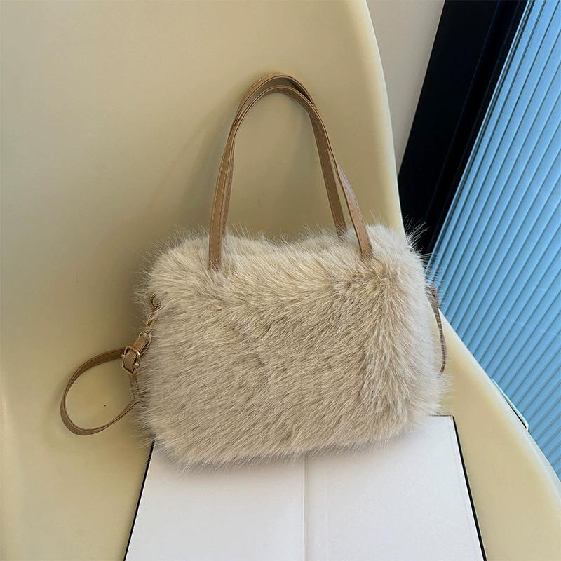 Autumn and Winter New Furry Bag Fur Crossbody Shoulder Strap Plush Bag Versatile Large Capacity Handbag for Women