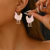 Custom Environmentally Friendly Acrylic Earrings, Cartoon Color Hen-Shaped Earrings Earrings.