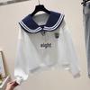 La Chapelle Preppy Sailor Collar Sweatshirt