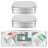 2Pcs Aluminum Soap Boxes Metal Containers Portable Soap Dishes Travel Case Sets Bathroom Products Household Merchandises Storage