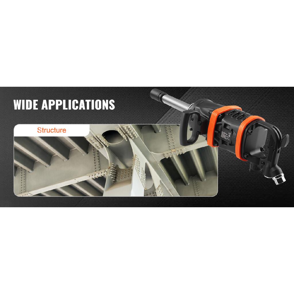 SucceBuy Air Impact Wrench Up to 5175 ft-lbs Beast Reverse Torque Output Pneumatic Impact Gun Anvil for  Repairs and Maintenance