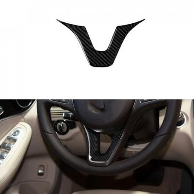 Auto Carbon Fiber Car Steering Wheel Trim Black For Mercedes Benz W204 W205 W203