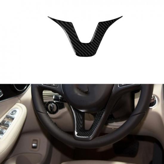 Автомобильная отделка рулевого колеса из углеродного волокна, черная, для Mercedes Benz W204 W205 W203