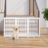 Freestanding Dog Gate, Foldable Pet Fence, Indoor Barrier, Stair Gate with Support Feet, 155 x 76 cm, White