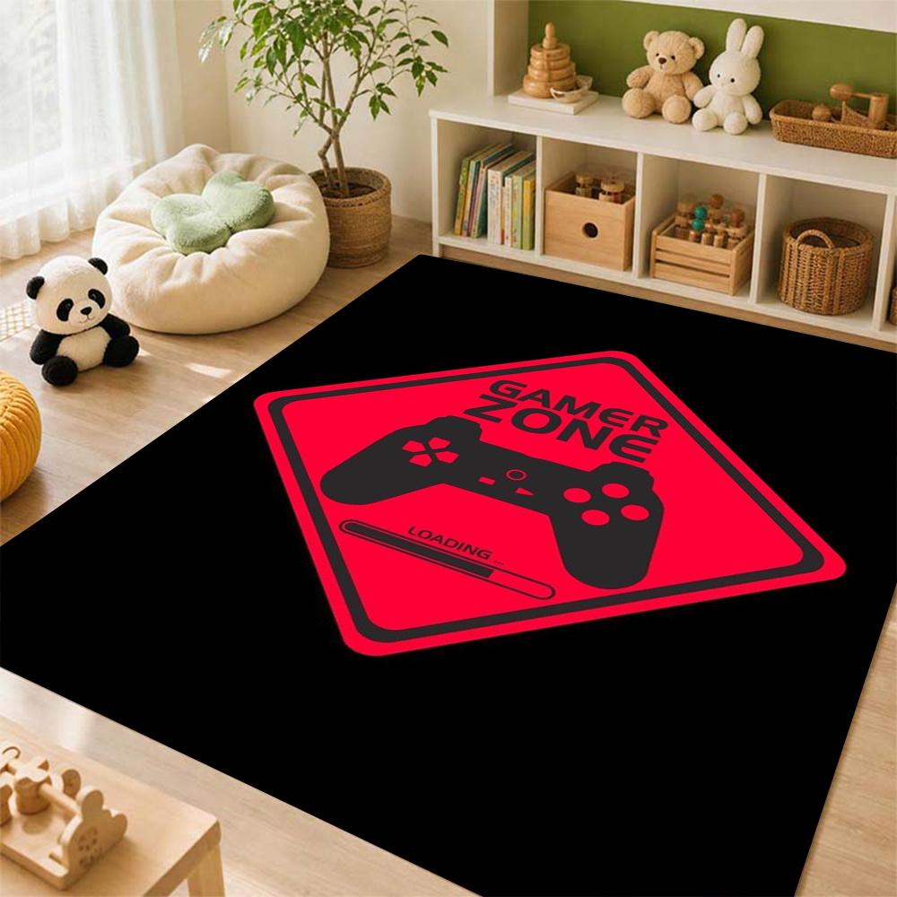 Gamepad Splash Art Indoor Rug Nonslip Durable Carpet For Boys Bedroom Gaming Room Home Decor Memorial Gift