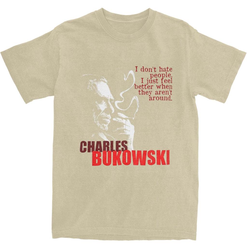 Famous Poet Poet Author Charles Bukowski T Shirt Summer Awesome T-Shirts Cotton Hip Hop Tee Shirt For Men Short-Sleeved Tees