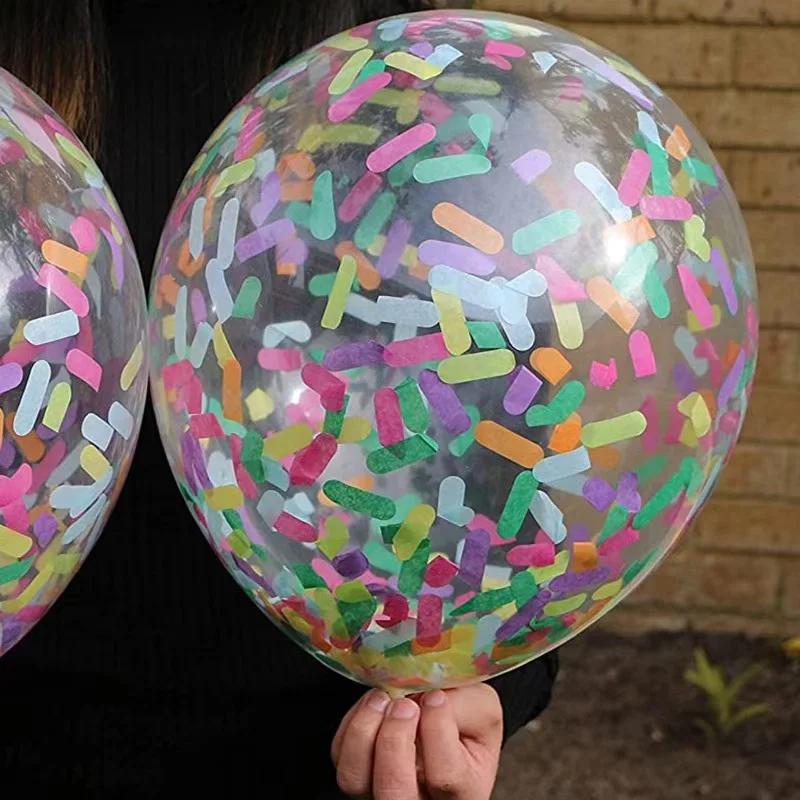 12inch 10pcs Ice Cream Balloons Birthday Wedding Party Decoration Long Strips Paper Confetti Latex Ballons Baby Shower Sprinkles