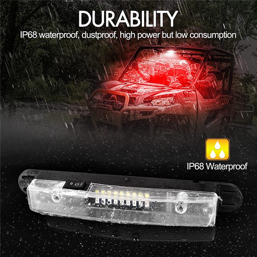 Universal Überrollbügelhalterung Domleuchte LED Lampe Weiß & Rot Für UTV ATV Golfwagen
