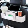 Car Storage Box Organizer with Tissue Dispenser Dual Cup Holders Phone Pocket Water-resistant Back Seat Storage Box for SUV Sedan Travel Daily Use