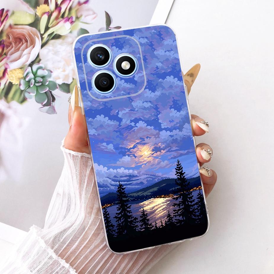 For Honor X8d 4G Case Beautiful Girl Peacock Painted Cover Soft Silicone Phone Case For Honor X8d X 8d HonorX8d 4G Fundas Bumper