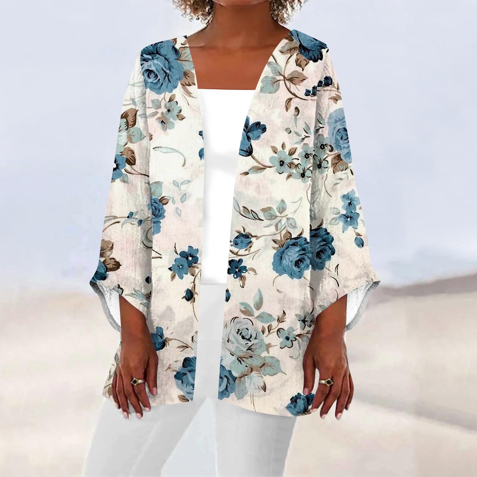 

Женская повседневная модная легкая куртка средней длины с принтом, кардиган XXXXL белый