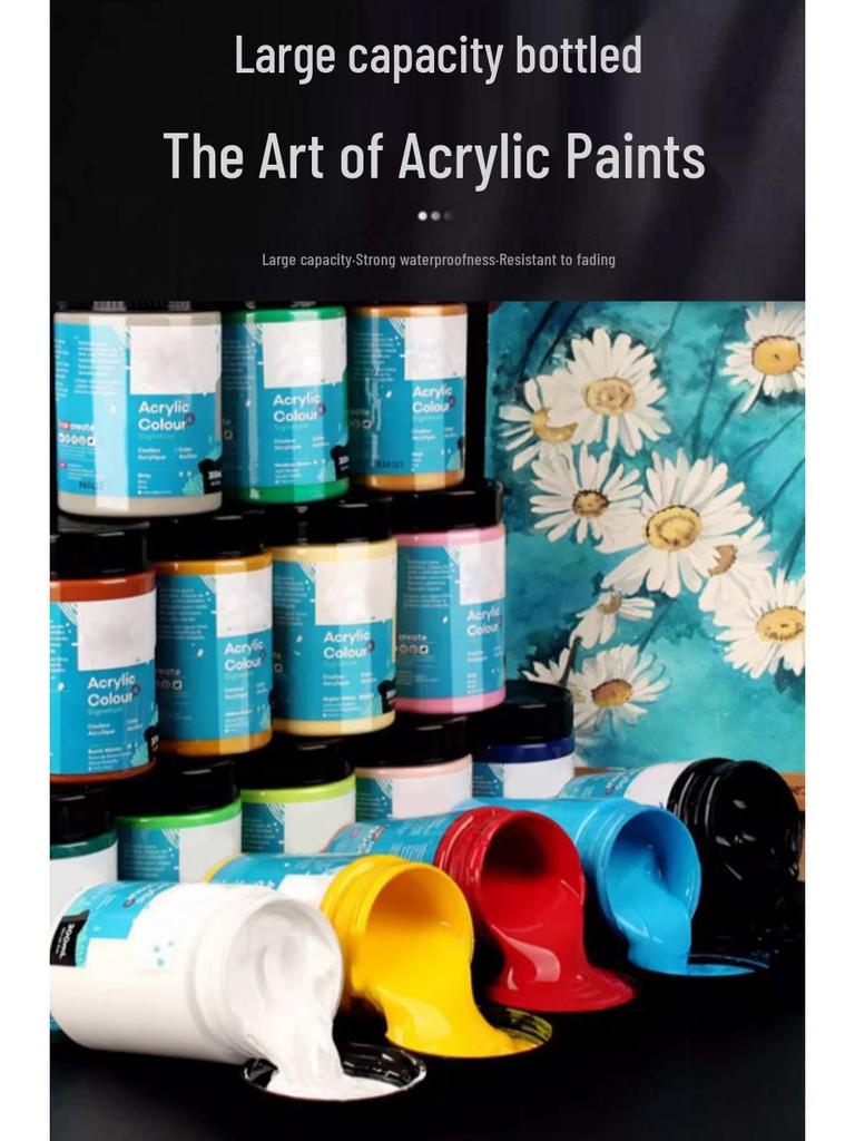 24-Color Acrylic Paint Set: Waterproof, 300ml Cans for Wall, Clothing & Shoes DIY Projects