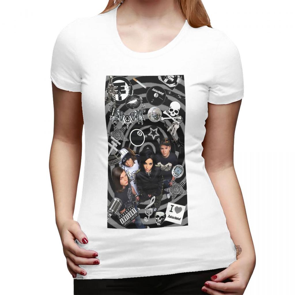 Tokio Hotel Emblem TShirt for Women Round Neck Streetwear T Shirts Womens Short Sleeve Summer Clothes Tops