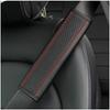 1/2Pcs PU Leather Car Seat Belt Shoulder Cover Embossed Safety Belt Protective Cover Comfortable Embroidered Auto Seatbelt Trim
