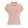 Shop   Loa Women S Collar Neck Button Half Open Regular Fit Cap Sleeve Knit Tee 