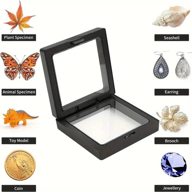 10Set Top Quality 3D Floating Frame with Window-View Lid Elegant Display Set for Jewelry Medals - Premium Protection
