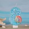 Ocean Mermaid Cake Number Candles 0-9 Blue Cake Topper with Sequins Girls Birthday Party Cake Decoration Supplies Boy Shell Gift