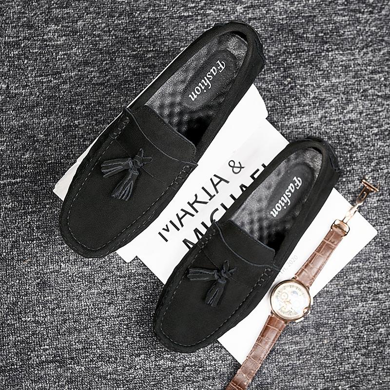 2025 Suede Leather Shoes Loafers Men Flats Slip On Male Driving Mocassim Masculino Men Casual Shoes Fashion Dress Footwear