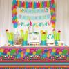 4 Pcs Mexican Fiesta Tablecloth Cinco De Mayo Plastic Table Cover Mexico Colorful Striped Paper Flower Table Cloth Mexican Holiday Theme Rectangle