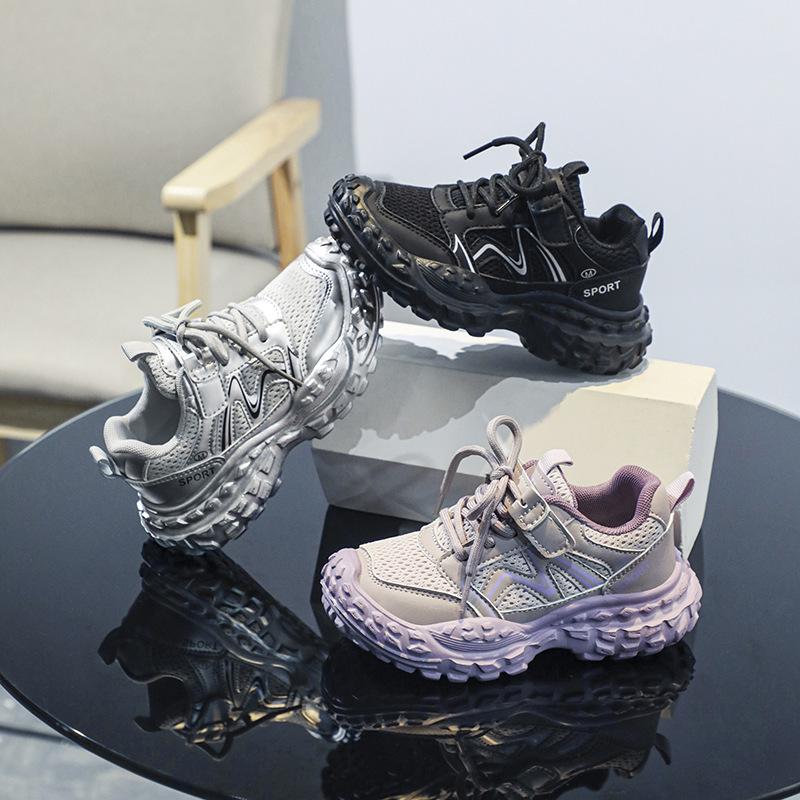 2025 New Women's Shoes Korean Version Fashion Personalized Tire Shoes Mesh Breathable Slim Slim Girl Dad Shoes