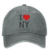 I Love Ny New York Washed Baseball Cap Street Style Hip Hop Dad Hats Summer Men Women Outdoor Sun Sunproof Baseball Caps