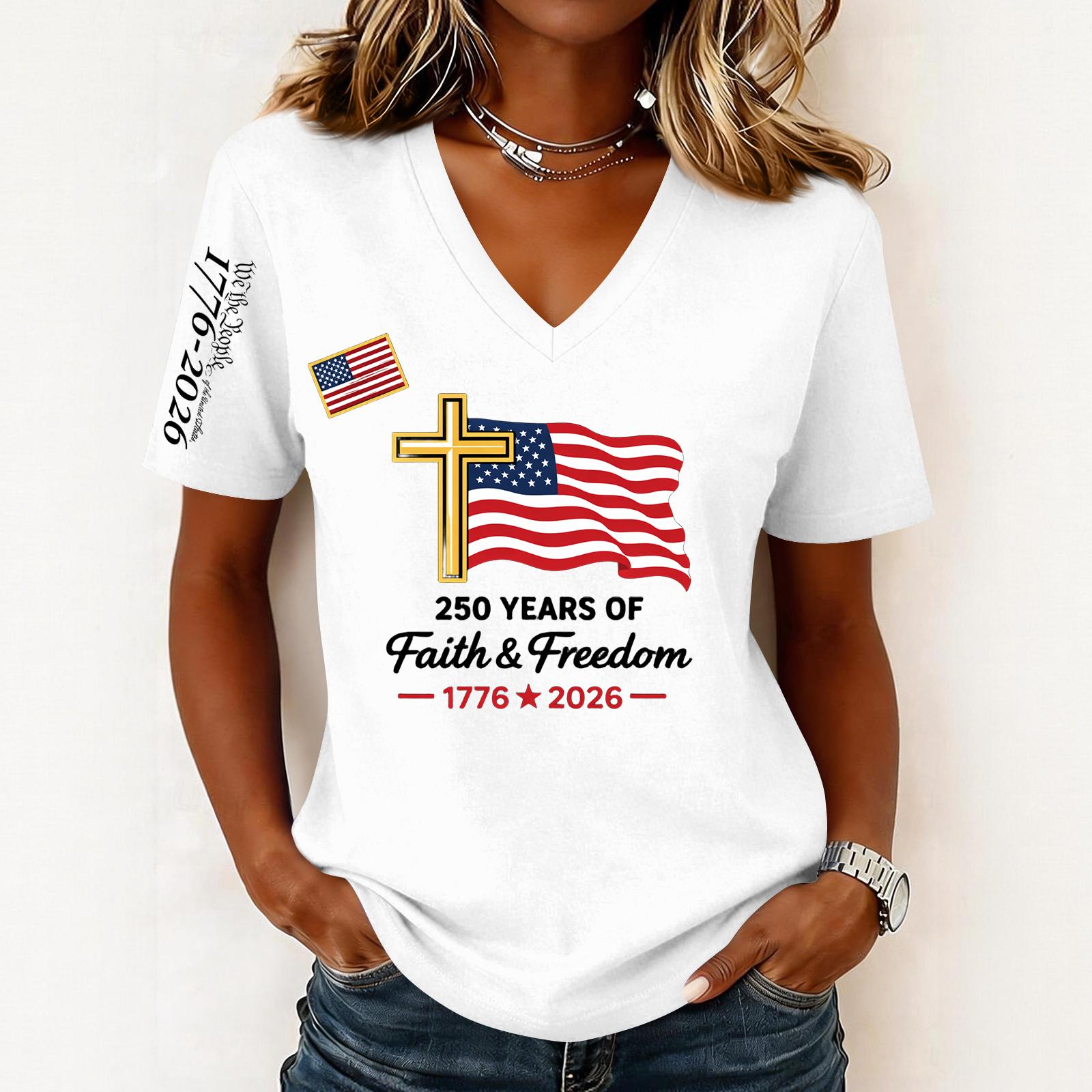 

Women s Fashion Casual Short-Sleeve Printed V-Neck Pullover Top XL білий