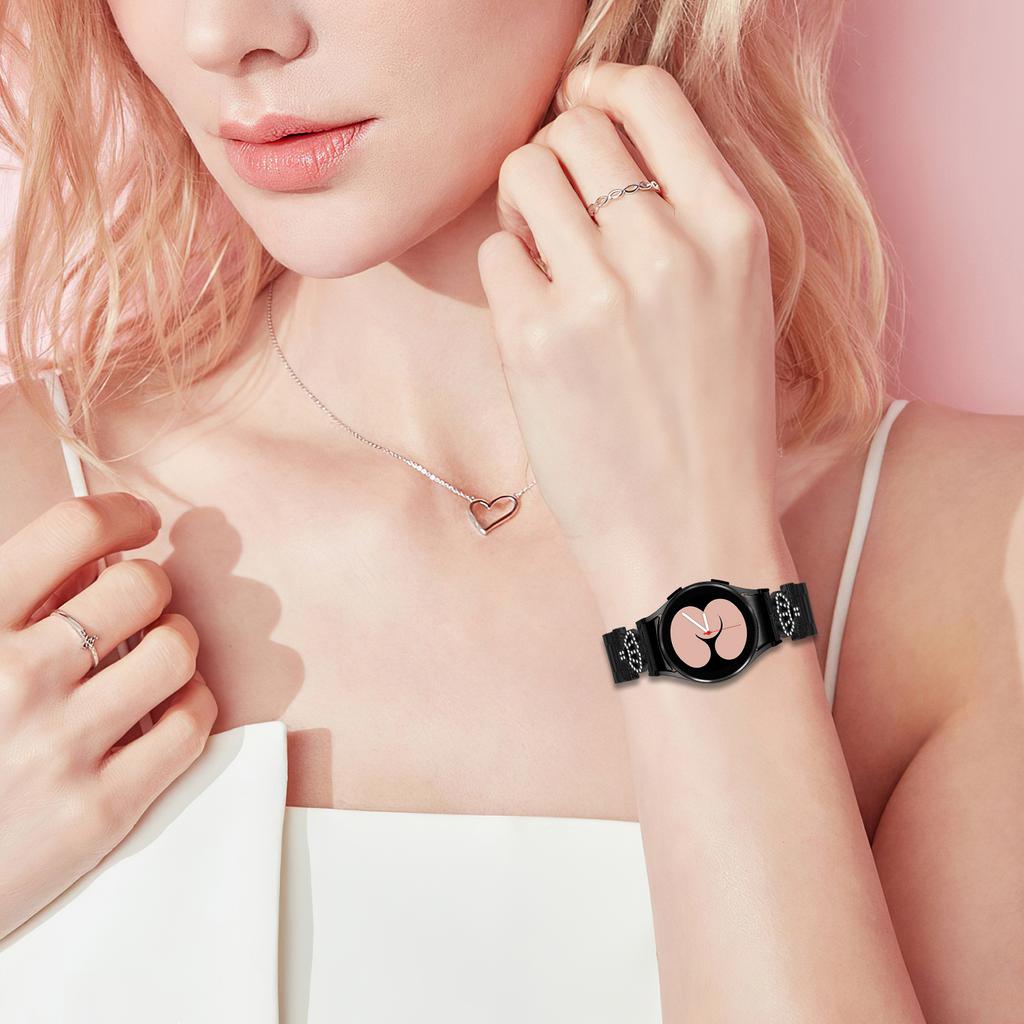 Metal Strap with Quick Release Connector for Samsung Galaxy Watch6 40mm/44mm/6 Classic 43mm/47mm Crown Shape Watch Band