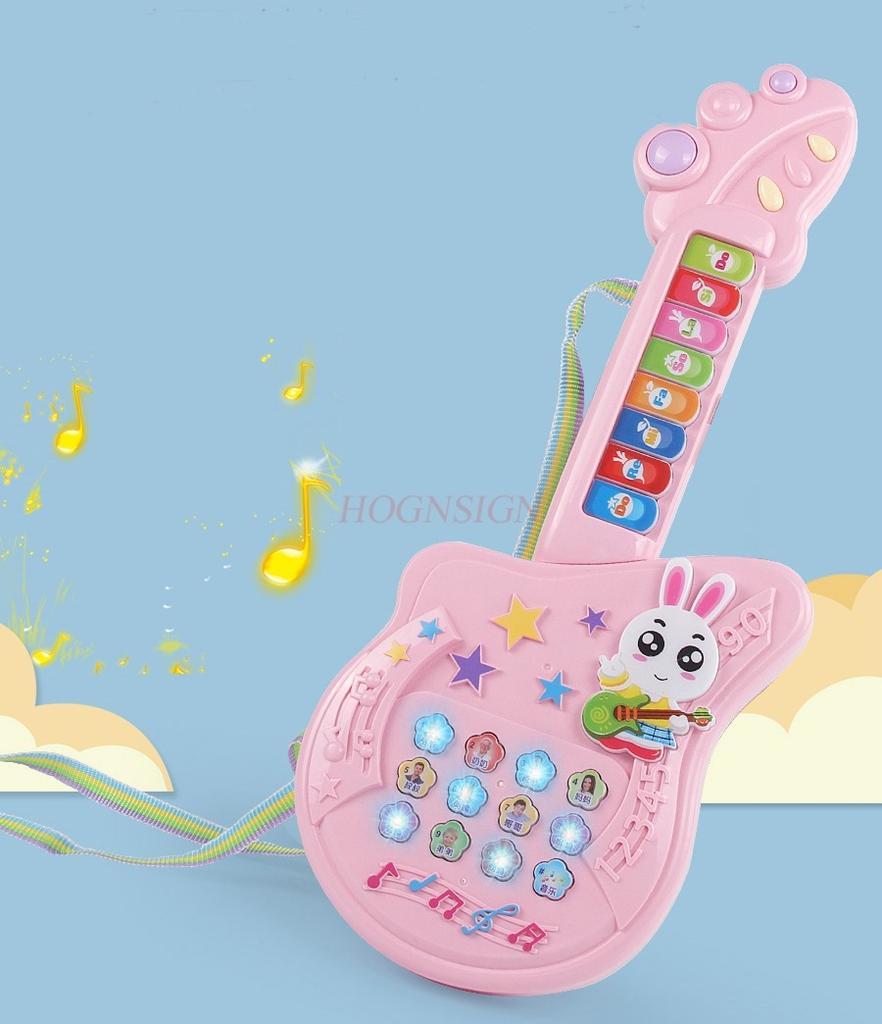 Children'S Educational Piano Music Guitar 1-3 Years Old Baby Multi-Function Early Education Electronic Piano Toy Glow 3-6
