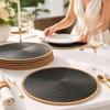 6pcs/set 15in Round Woven Placemats Bohemia Woven Dish Mats Boho Braided Table Mats  Coffee Cups