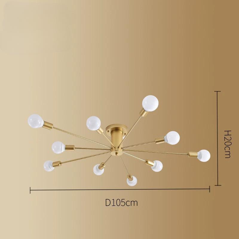 6/8/10 Head Multi-pole Ceiling Light Retro Industrial Loft Nordic Dome Light Home Decoration Lighting (bulb Not Included)