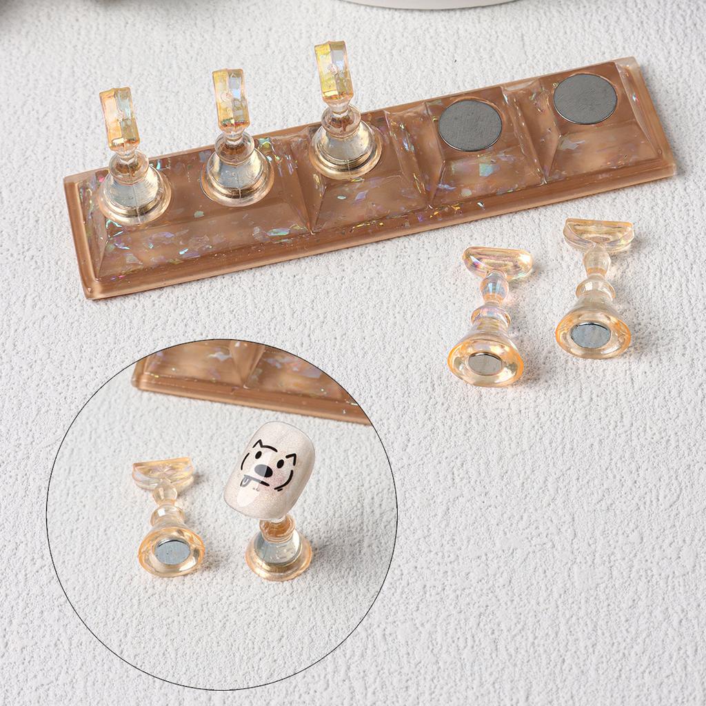Nail Art Tools Resin Aurora Finger Holder Chess Practice Holder Set Bracket Water Drop-Shaped Practice Tool