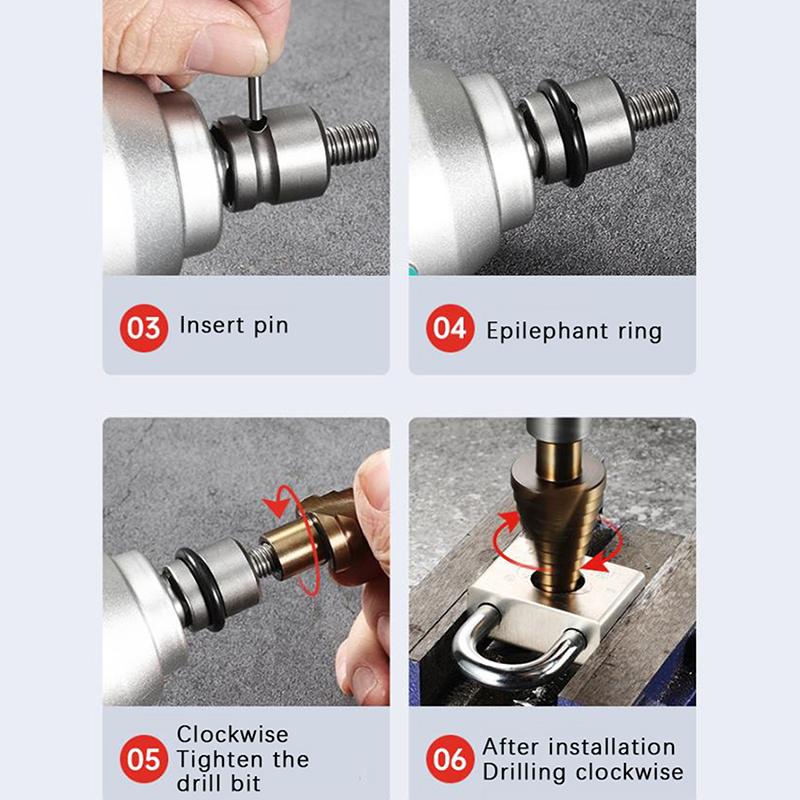 4-12/4-20/4-32Mm Spiral Groove Step Drill Bit M35 Cobalt Step Drill Bit Metal Taper Drill Hss Titanium-Coated Drill Bit