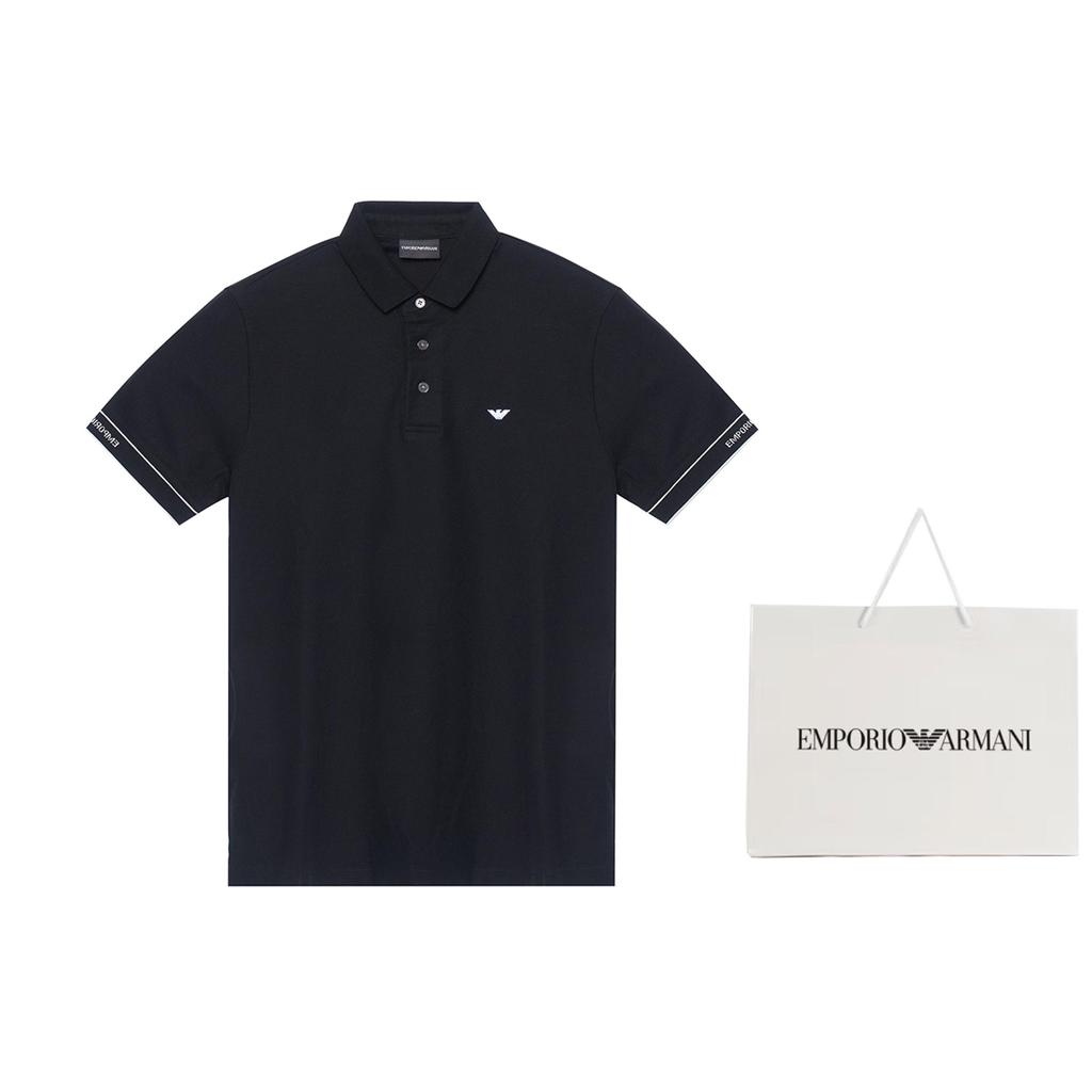 EMPORIO ARMANI Polo Shirt Men's Black With White Logo 3R1F67-1JCYZ-0092