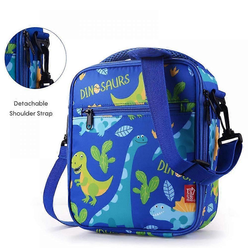Lunch Bag For Kids Girls Insulated Lunch Bag With Shoulder Strap And Lunch Cooler Thermal Meal Lunch Tote Bag For School Travel Outdoor-Blue
