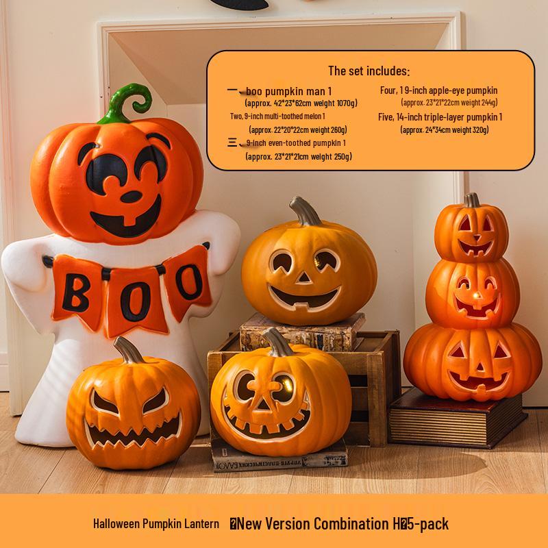 Luminous White Pumpkin Lantern: Large Halloween Decoration for Shopping Malls & Theme Events