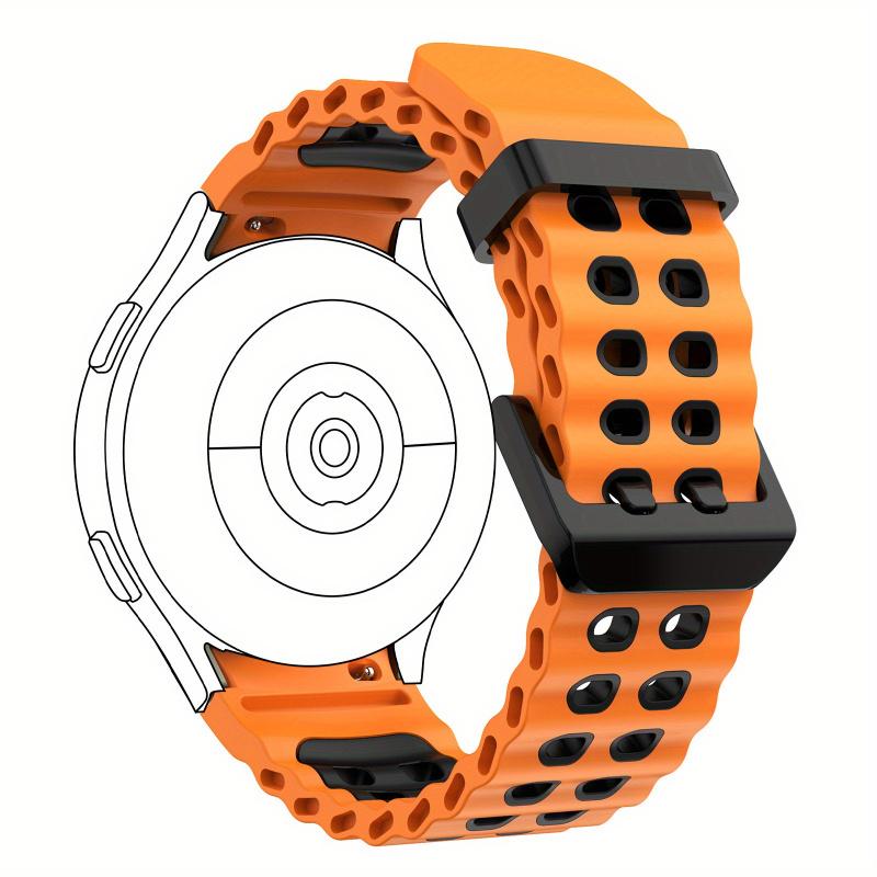 Dual-Tone Silicone Watch Strap For Samsung Galaxy Watch 7/6/5/4/FE - 40mm & 44mm Breathable Quick-Release Buckle Watch Strap