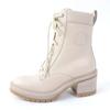 Pristine HERMES Ankle boots Lace-up Bridge pink beige leather Women 37 Used