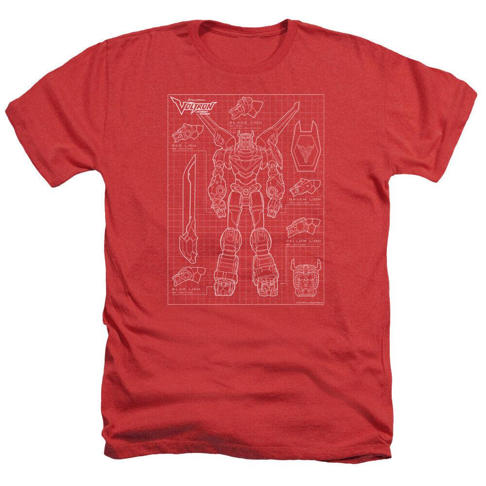 VOLTRON SCHEMATIC Licensed Adult Men s Heather Tee Shirt SM-3XL Unisex T-Shirt S