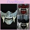 Teufelskrieger Hannya Halbgesichts Latexmaske Halloween Kostüm Requisite Furchteinflößende Cosplay Requisite