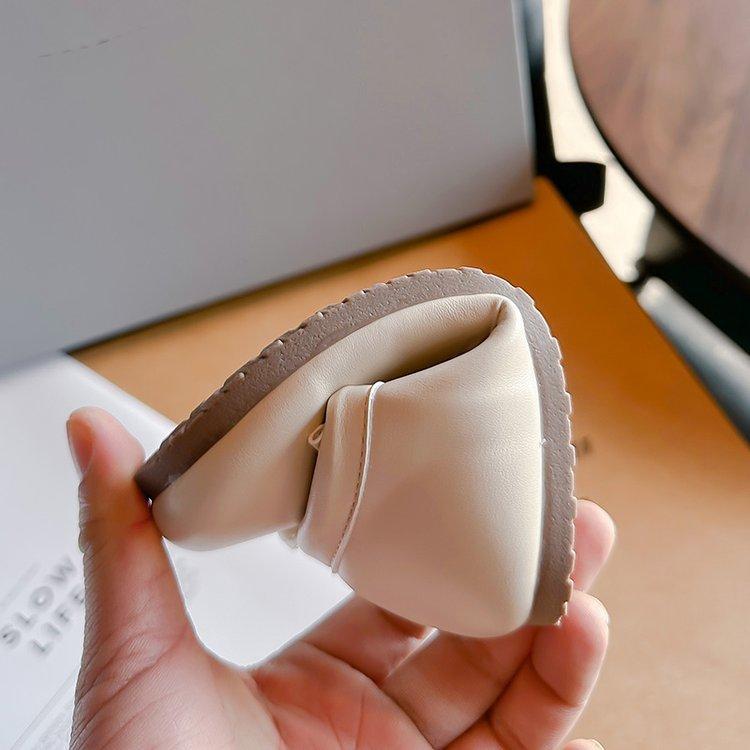 Girls' foreign style small leather shoes 2025 spring new children's girls princess shoes baby bow Mary Jane single shoes