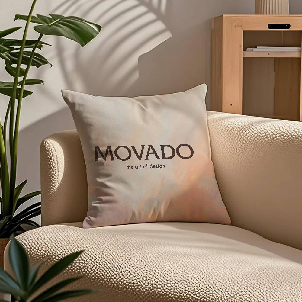 Brand M-movado-S Pillow Case Comfort Sofa Bed Silky elegant Invisible zipper Custom Decorative cushion cover