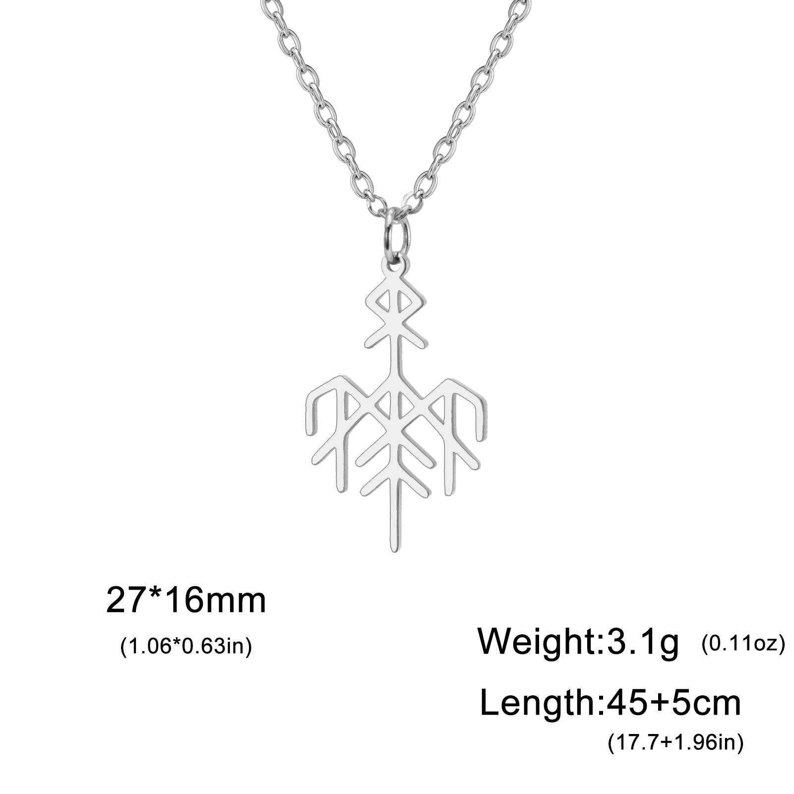 Wardruna Symbol Pendant Necklace Nordic Viking Rune Pendant Protector Stainless Steel Jewelry 45-50cm