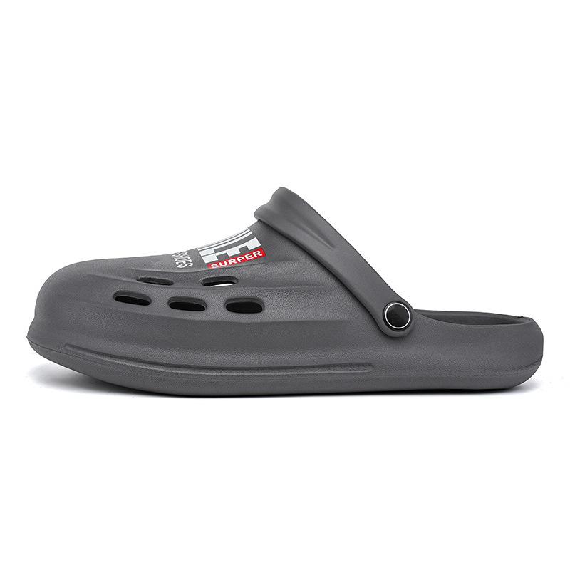 

2024 summer new men s hole shoes lightweight breathable large size beach shoes fashion bag head casual men s sandals 43 сірий колір